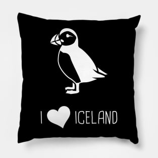 I Love Iceland | Puffin Design Pillow