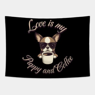 Love is My Puppy and Coffee Tapestry