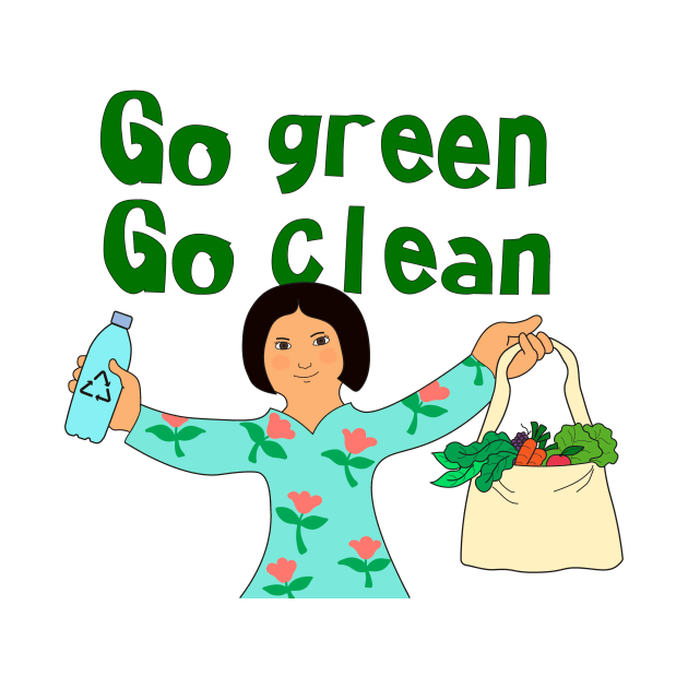 Eco friendly consumer. Go green go clean concept. by Nalidsa