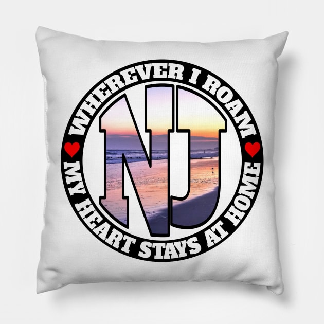 Heart Stays Home - New Jersey Pillow by DonDota