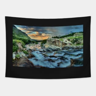 Swiftcurrent Falls Sunrise Tapestry