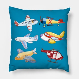 Toy Airplanes and Helicopter Pillow
