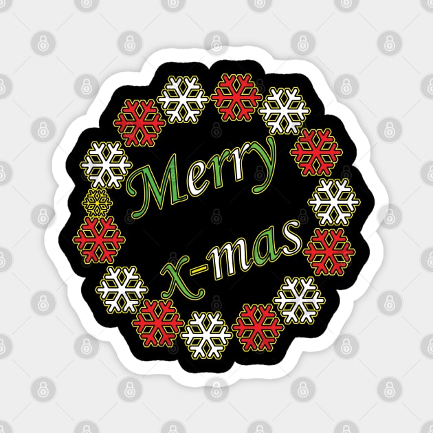 Merry X-mas Typography Design - Glowy Magnet by art-by-shadab