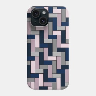 Geometric Tiles in Navy, Grey and Pink Phone Case