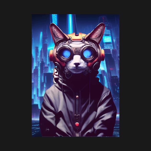 Cool Japanese Techno Cat In Japan Neon City by star trek fanart and more