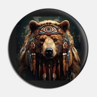 Spirit of the Wild: Native American Bear Art Print - Indigenous Wildlife Decor Pin