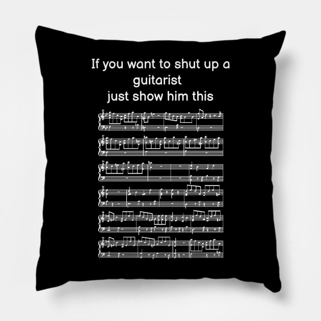 If you want to shut up a guitarist just show this. Pillow by Sarcastic101