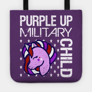 Awareness Month Purple Up Military Child Purple-Up Unicorn Tote