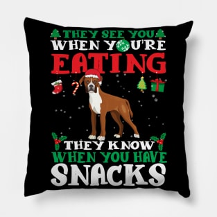 Christmas Dog Eating Snacks Pillow