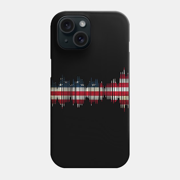 sound wave graphic audiology USA flag retro Phone Case by Collagedream