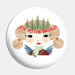 Christmas Angel Abigail--Joy to the World Pin