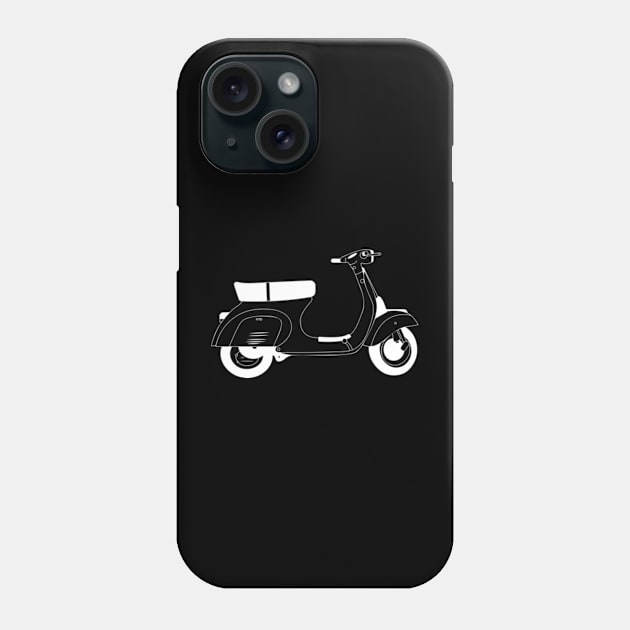 Vespa 50 Special White Outline Phone Case by kindacoolbutnotreally