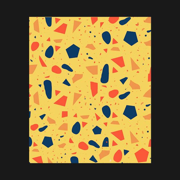 Seamless  Blue and YellowTerrazzo Pattern by zedonee