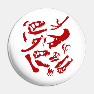 Dinosaur Bones (Red) Pin