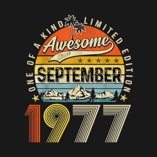 Awesome Since September 1977 Vintage 46th Birthday T-Shirt