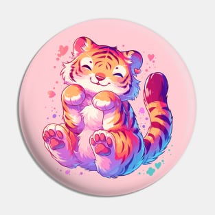 Happy young tiger with vivid colors Pin