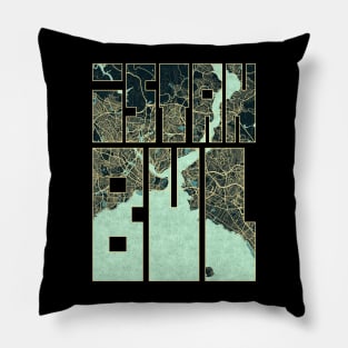 Istanbul, Turkey City Map Typography - Summer Pillow