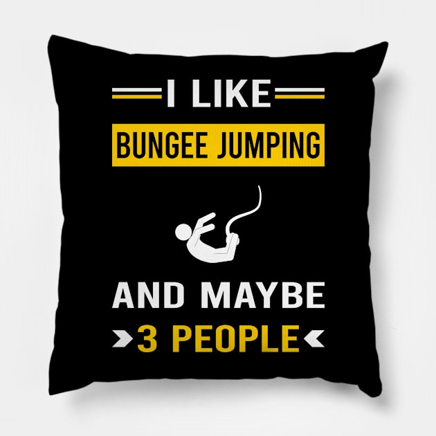 3 People Bungee Jumping Jump Jumper Pillow by Bourguignon Aror