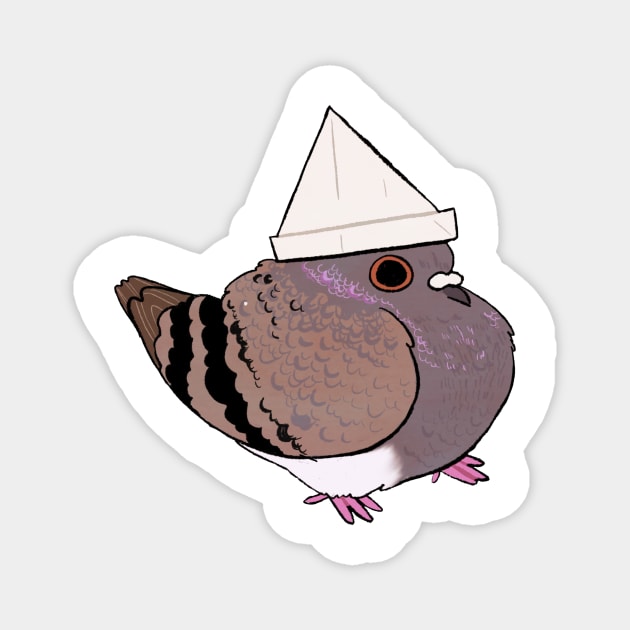 Hat Pigeon Magnet by chuckdrawsthings