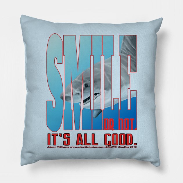 Smiley the Shark Pillow by SillWill Studios