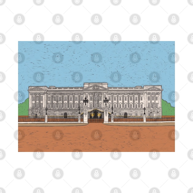 Buckingham Palace Coloured Pencil Illustration by AdamRegester