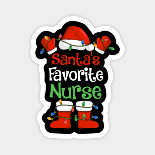 Santa's Favorite Nurse Funny Christmas Pajamas Magnet