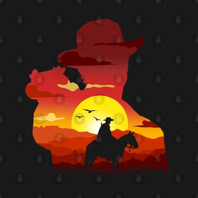 Arthur Morgan SunSet Silhouette by Meca-artwork