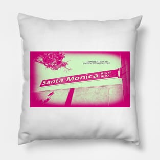 Santa Monica Boulevard, Santa Monica, California by Mistah Wilson Pillow