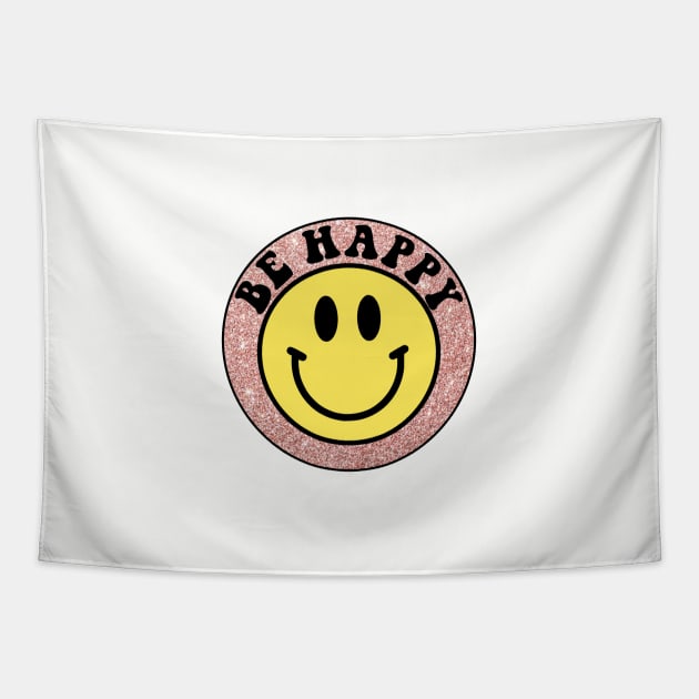 Be Happy Smiley Face Tapestry by lolsammy910