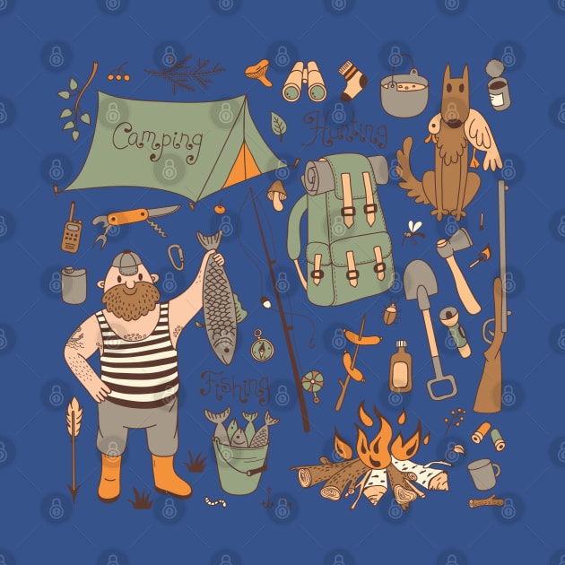 fishing hunting camping by Mako Design 