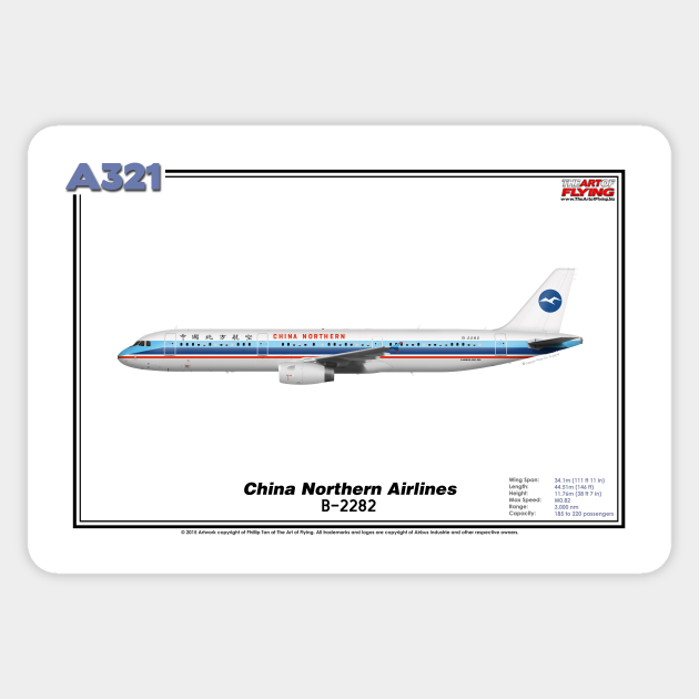 Airbus A321 China Northern Airlines Art Print A321 Sticker Teepublic