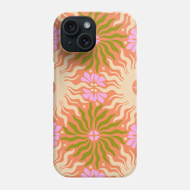 boho sun pattern Phone Case by Asilynn