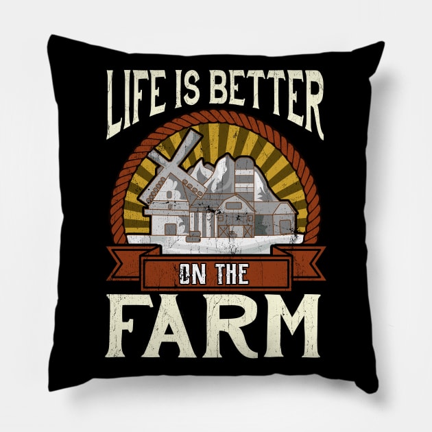 Life Is Better On The Farm | Barnyard Party | Farmer | Barn Pillow by Proficient Tees