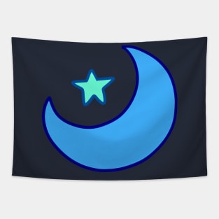 Blue Moon Blue star Tapestry