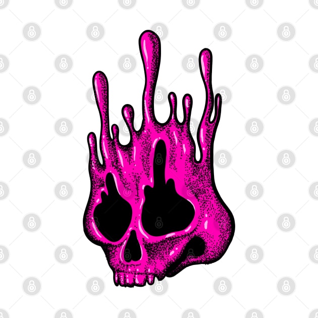 Pink Melting Skull by fakeface