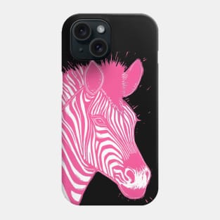 Pink Zebra Linocut Phone Case