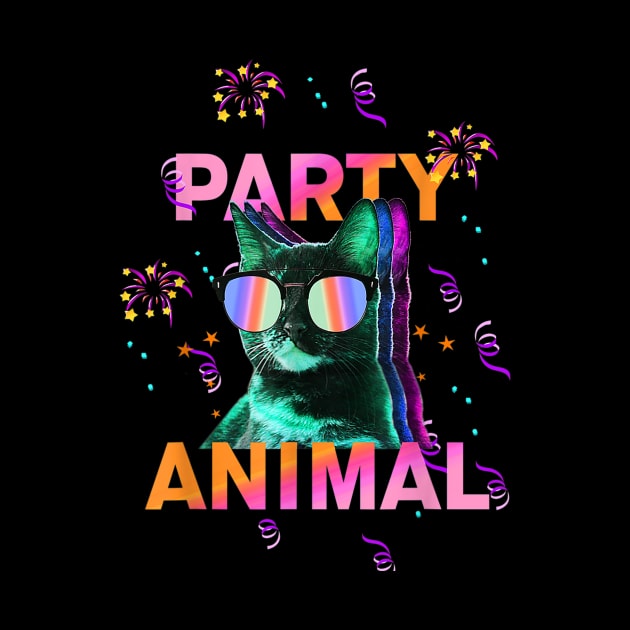 Party Animal Colorful Graphic T-Shirt by juliawaltershaxw205