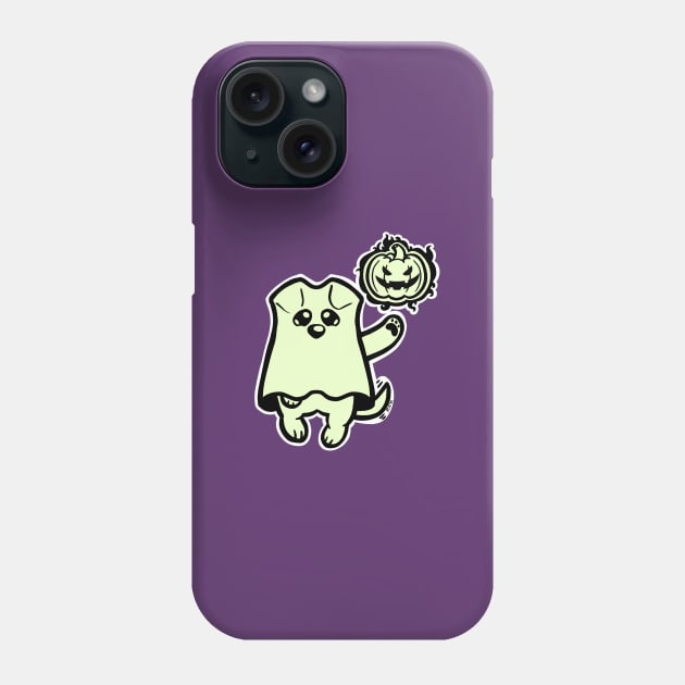 Little Ghost Dog Has a Jack O' Lantern Phone Case by RJKpoyp