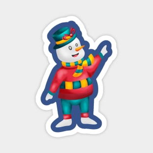 Simple Draw Snowman Cartoon Vector Illustration Design Happy Ice Man for Christmas Holiday Magnet