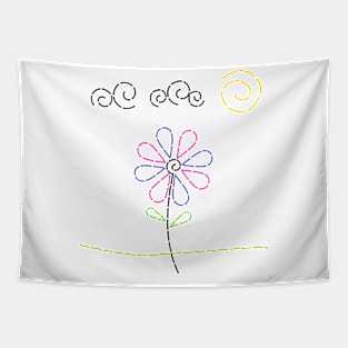 Dotted Line Daisy Tapestry