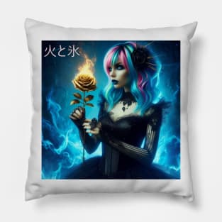 Fire and Ice Goth Princess Pillow