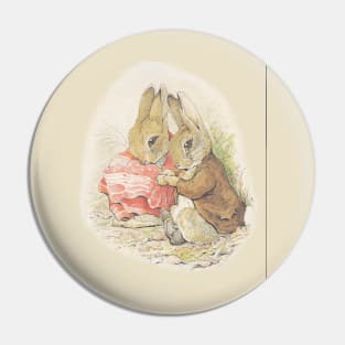 Cuddling Rabbit Couple - Beatrix Potter Pin