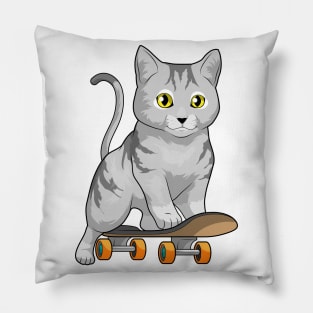 Cat Skater Skateboard Sports Pillow