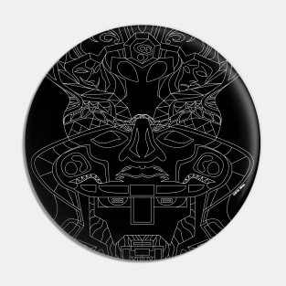 dark radioactive zentangle olmec sentinel head ecopop Pin