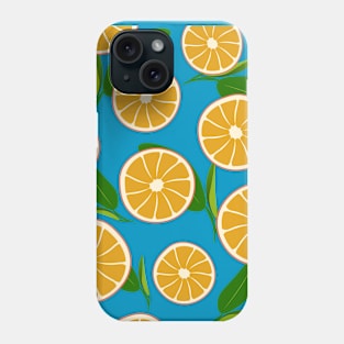 orange slices and leaf pattern Phone Case