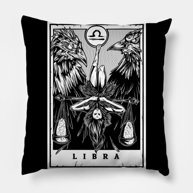Libra Zodiac Tarot Pillow by Scottconnick