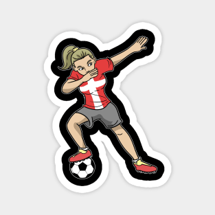 Soccer Denmark Soccer Player Girls Magnet