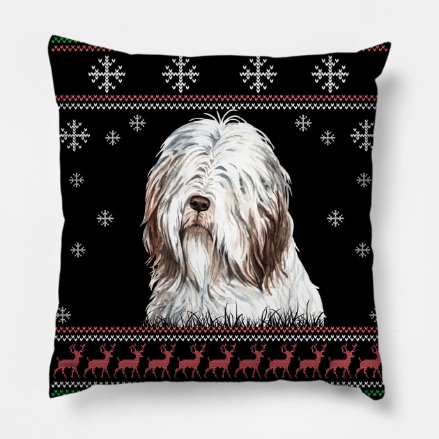 Cute Bearded Collie Dog Lover Ugly Christmas Sweater For Women And Men Funny Gifts Pillow by uglygiftideas