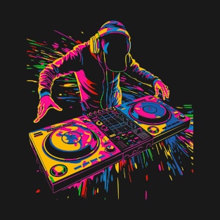 Dj Disc Jockey Turntable Pop Art T-Shirt