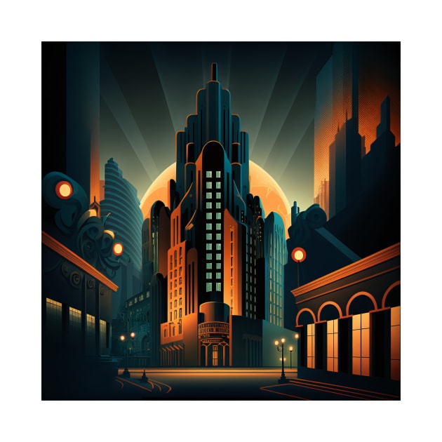 Art Deco Style Cityscape by TheArtfulAI